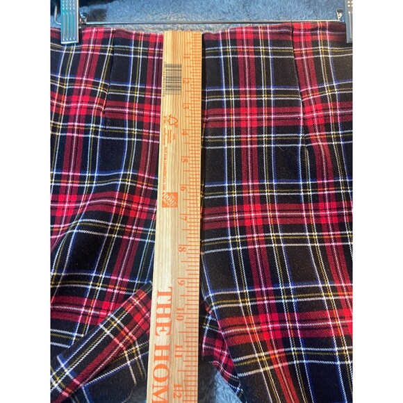 Slim Factor by Investments Compression Waist Tartan Leggings Red Regular Small - Picture 7 of 8